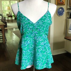Banana Republic green, blue & white tiered cami like new